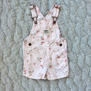 OshKosh B'gosh Kids Overalls Shorts - Light Pink Cherry, Size 2T